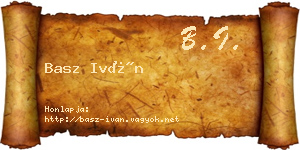 Basz Iván névjegykártya